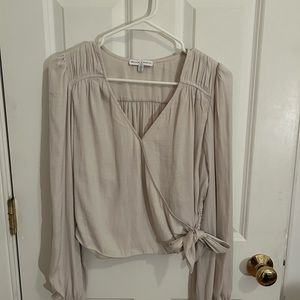 Wrap silky blouse